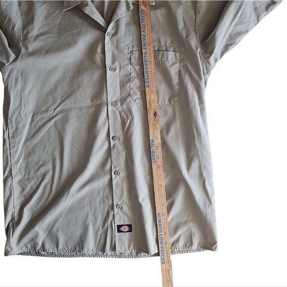 Dickies Long Sleeve Work Shirt Men’s L Khaki Button Front Durable Uniform - Picture 8 of 13